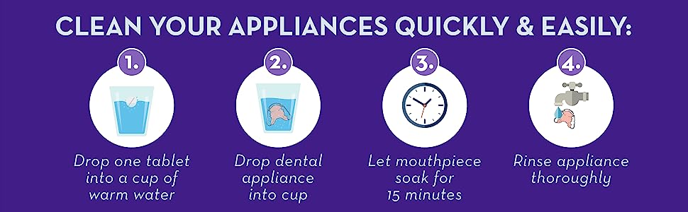 Retainer Brite tablet dissolving in water with retainer - View 3